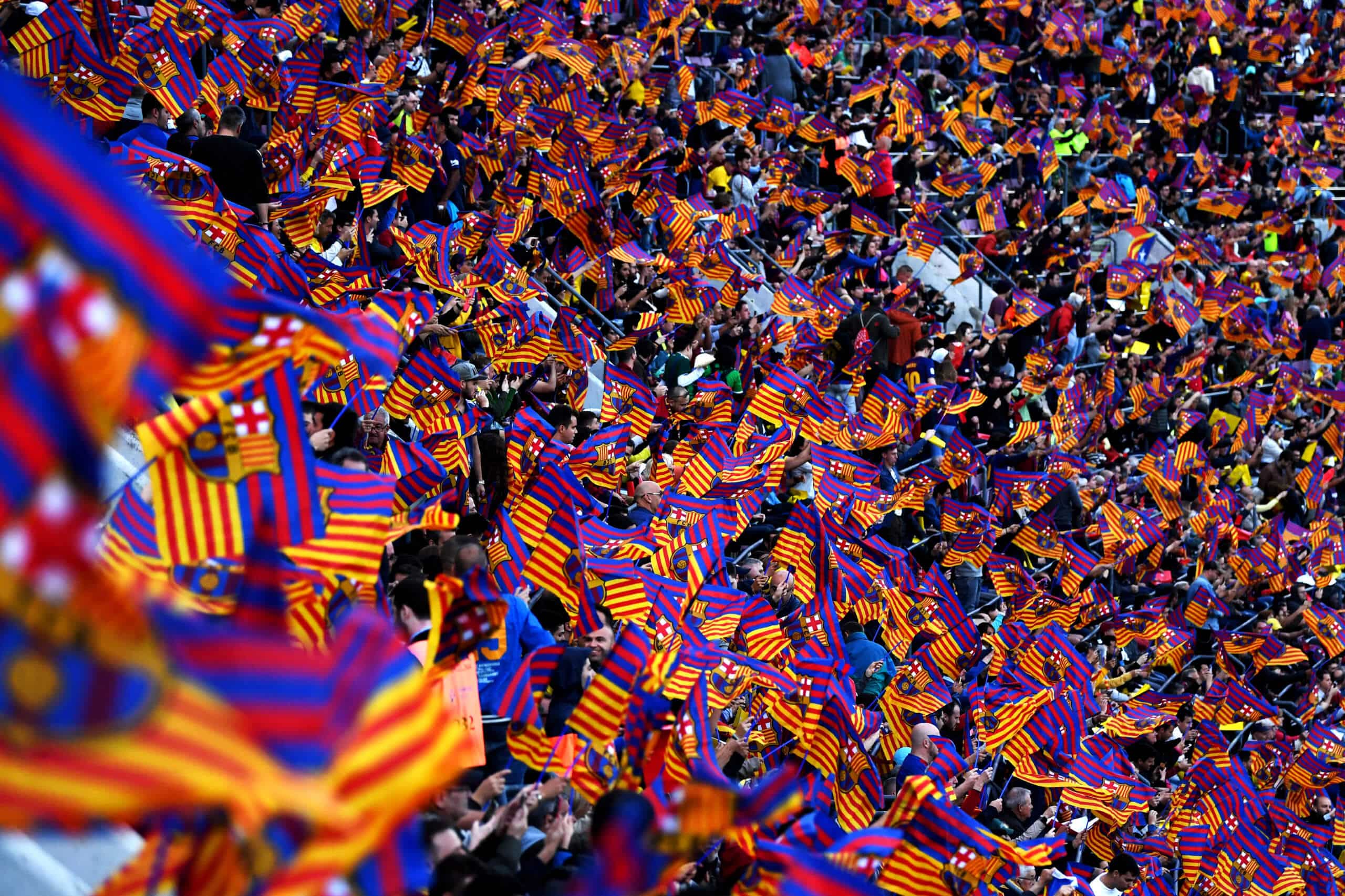 Barcelona fans in stadium